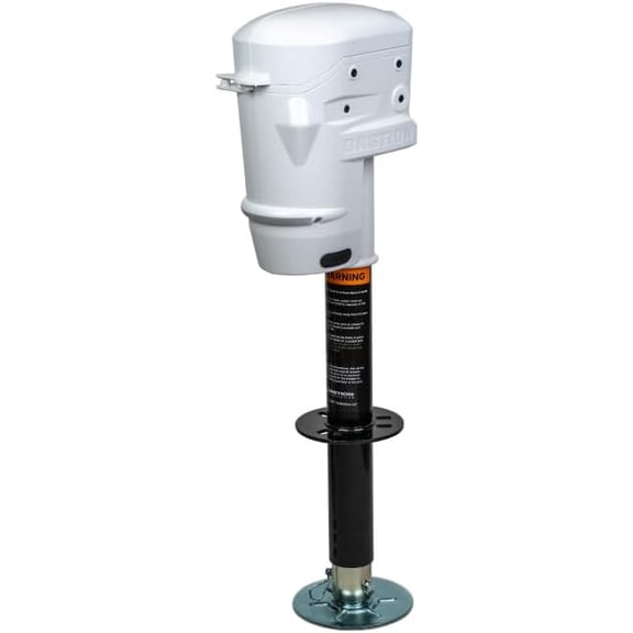 Bastion Distribution Glacier Sentinel Pro Electric Jack | 5000lb | A-Frame | IP67 Switches | Storm Shell Cover & Lock | 90 Degree Twist Mount | Panoramic LED | BD-E5000SPRO-WHT