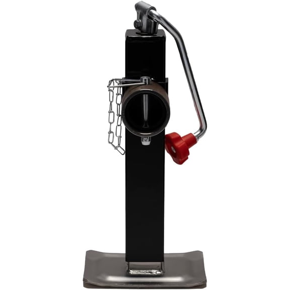 Bastion Distribution Weld On Tube Mount Top-Wind Jack | Fixed Leg | 7000lb Lift & 8000lb Load | Round Tubular Swivel | Utility, Horse, & Yacht Trailers | 11.4" to 21.4" Height | BD-TW-8000-SQ