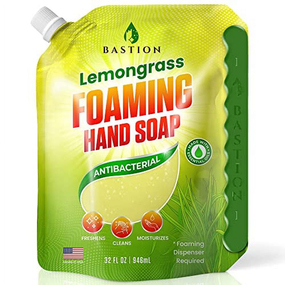 Bastion Foaming Hand Soap 32oz Antibacterial Foam Hand Wash Refill