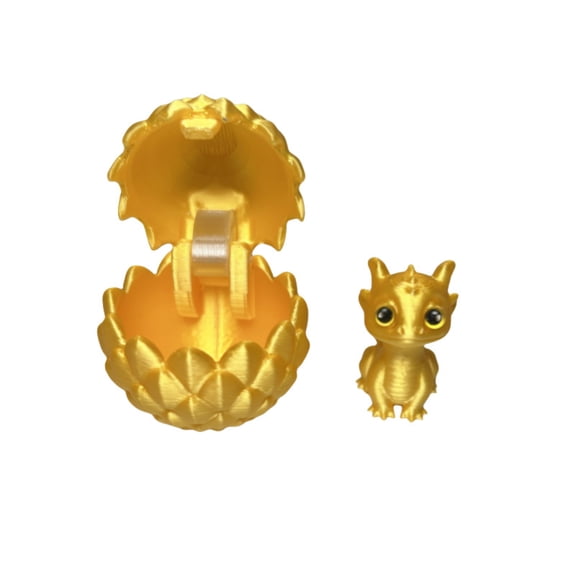 Basysin 2026 New 3D Printed Mini Dragon Eggs with Toys Inside Prefilled Easter Eggs for Easter Basket Stuffers Gifts Party Favors, Gold