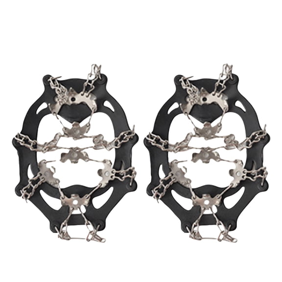 Basysin 2026 New Crampons for Shoes, Ice Cleats Traction 201 Stainless Steel 19 Spikes Grippers for Walking Jogging Hiking (Black)