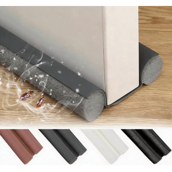 Basysin 36.7in Door Draft Stopper for Bottom of Doors - Under-Door Ventilation for Reduced Airflow, Noise-Gap Filler-Adjustable Door Sweep Seal Window Sealer (Gray)