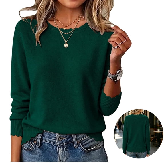 Basysin Crew Neck Sweatshirts Women Basic T Shirts Y2k Tops For Women Crew Neck Long Sleeve Solid Loose Fit Tshirt Workout Tops
