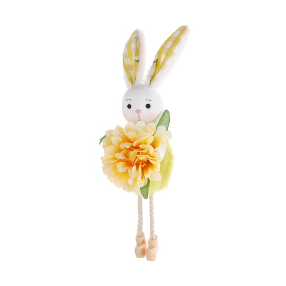 Inglocoh Easter Hare Ornament Polyester Hare Figure Hanging Decoration for Wall Door Window Holiday Party Decoration Long Lasting (Yellow)