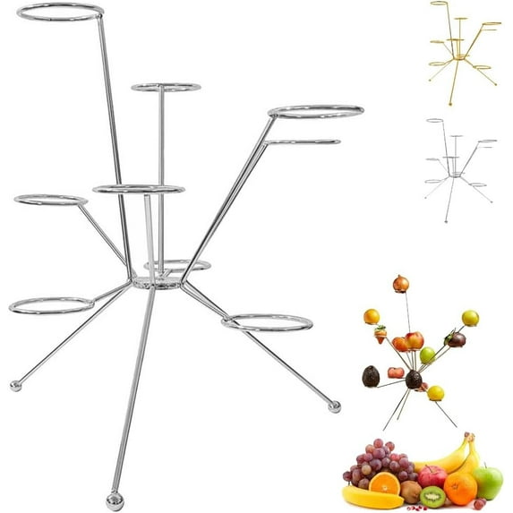 Basysin Exploded Fruit Bowl, Silver Fireworks on the Dinner Table Exploding Fruit Stand 360° Ventilation Stainless Steel Centerpiece for Kitchen Dining Table Decor