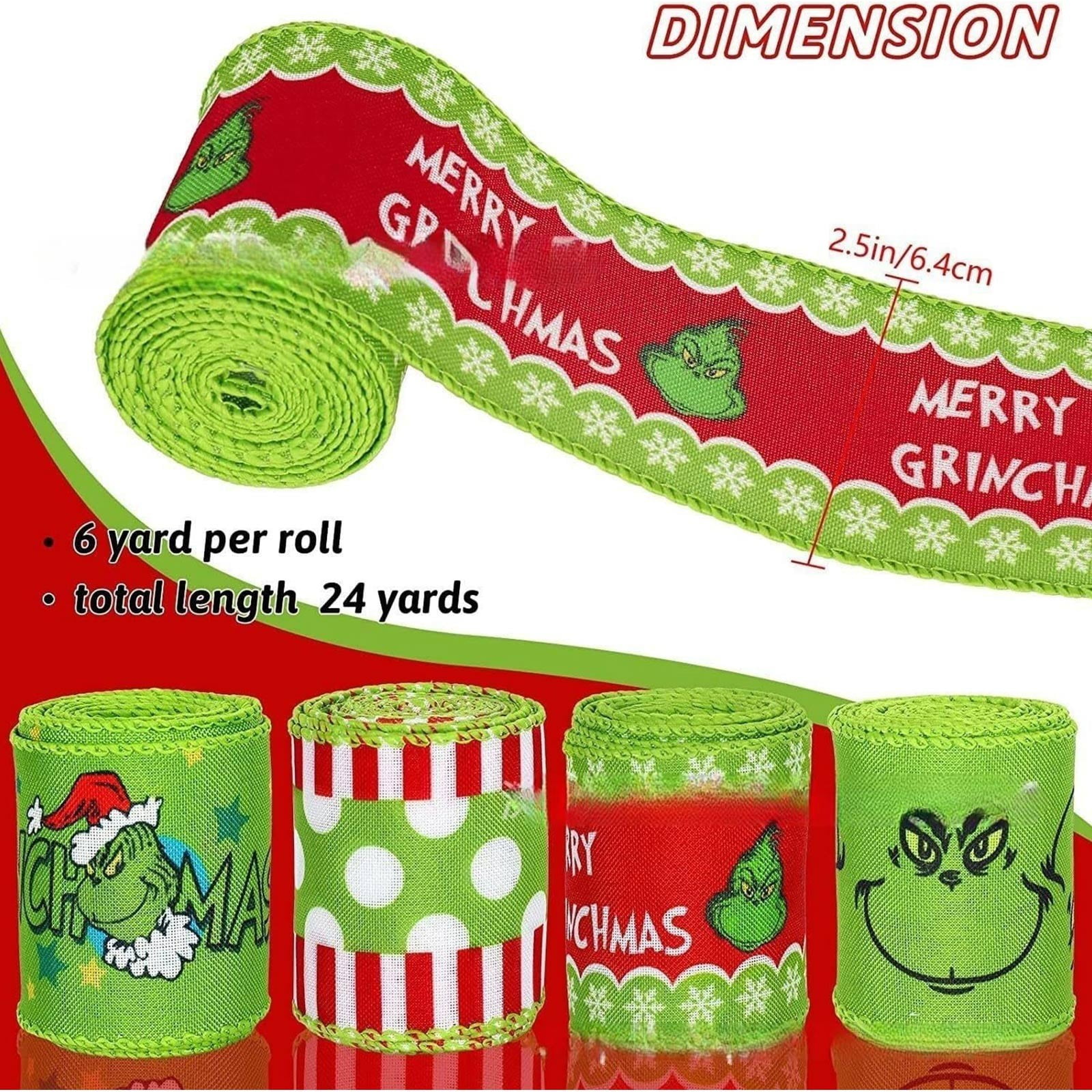 Basysin Grinch Christmas Decorations Grinch Decor, Christmas Wired Edge ...