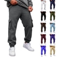 thumbnail image 1 of Basysin Men Jogger Cargo Pants Elastic Stretch With Pocket Casual Sweatpants Relaxed Fit Daily Workout Lounge Trousers Men, 1 of 6