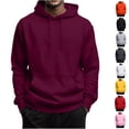 thumbnail image 1 of Basysin Men's Pullover Hoodie Long Sleeve Drawstring Hooded Sweatshirt With Pocket Casual Loose Fit Athletic Basic Tops Sport Outerwear, Sizes M-3XL, 1 of 5