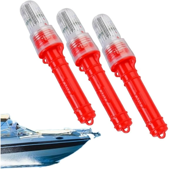 Basysin New Boat Flares for Men,Boat Flares Waterproof Emergency Signals for Fishing Nets Boats (Red 3PCS)