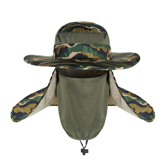 Basysin Oversize L/XL/XXL Sun Hats for Men Neck Flap Waterproof Quick Dry Bucket Hat Adjustable Wide Brim Summer Boonie Cap for Fishing Hiking 1PC-Green