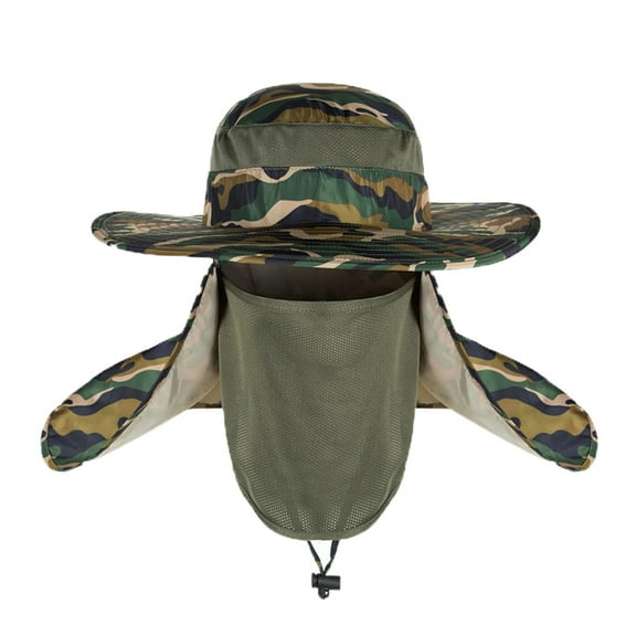 Basysin Oversize L/XL/XXL Sun Hats for Men Neck Flap Waterproof Quick Dry Bucket Hat Adjustable Wide Brim Summer Boonie Cap for Fishing Hiking 1PC-Green
