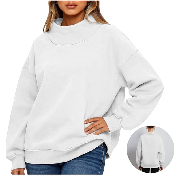 Basysin Womens Turtleneck Sweatshirt Oversized Pullover Pullover Casual Long Sleeve Tops Sweatshirts Workout Tops For Women