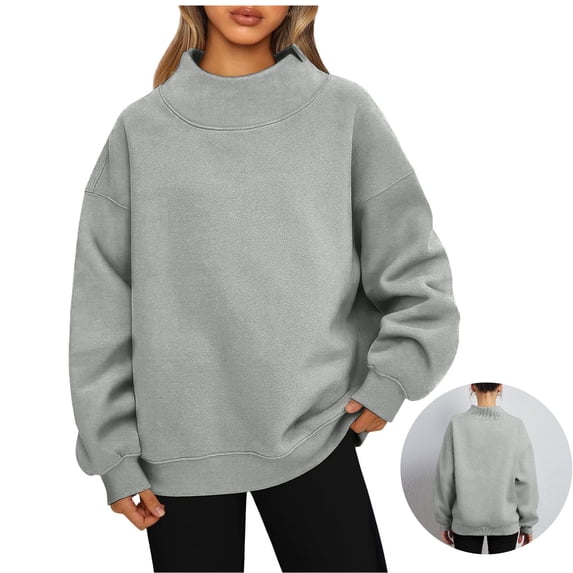 Basysin Womens Turtleneck Sweatshirt Oversized Pullover Pullover Casual Long Sleeve Tops Sweatshirts Workout Tops For Women