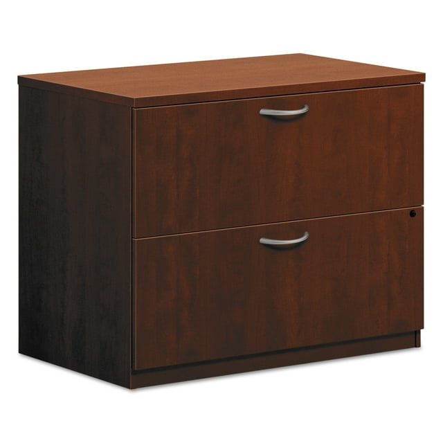 Basyx 2 Drawers Lateral Lockable Filing Cabinet, Cherry
