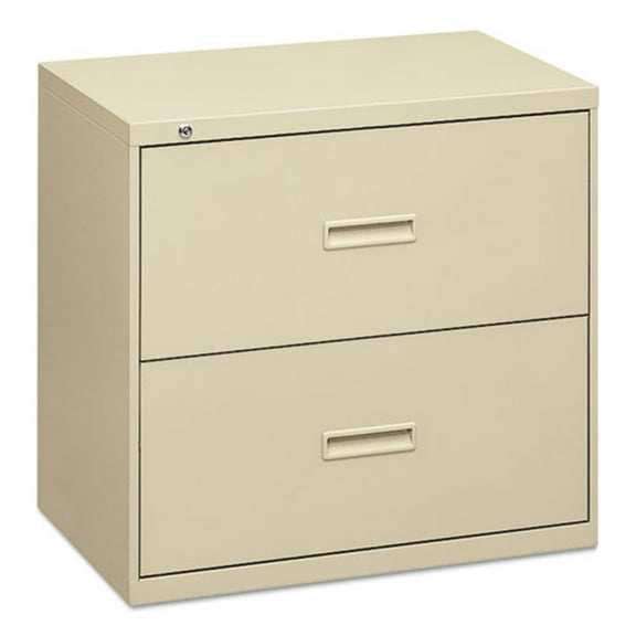 Basyx 2 Drawers Lateral Lockable Filing Cabinet, Putty
