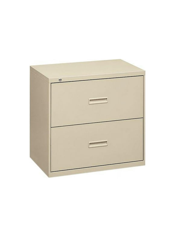 Basyx 2 Drawers Lateral Lockable Filing Cabinet, Putty
