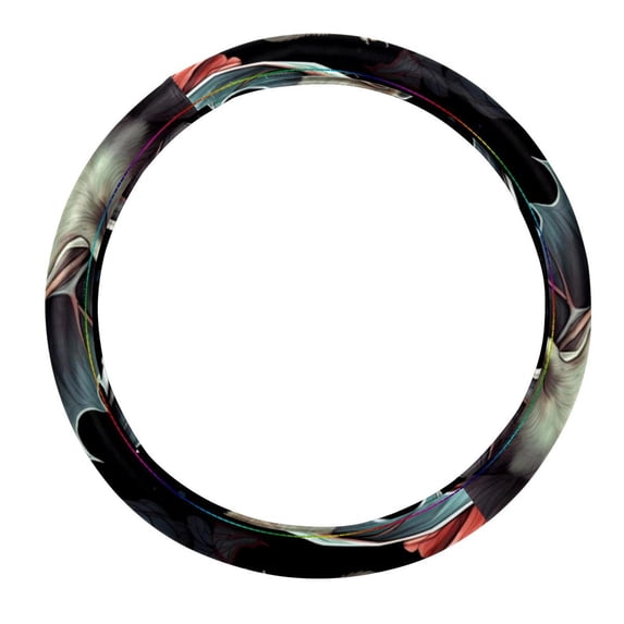 Bat 14.5 Inch Printing PVC Leather Auto Accessories Car Steering Wheel Cover