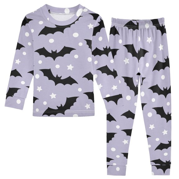 Bat Background Pattern Cotton Pajamas 2 Piece Set Sleepwear Soft and Comfortable Homewear Nightwear