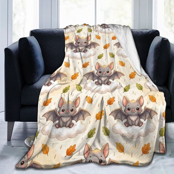 Bat Blanket Gifts, Soft Cozy Halloween Throw Blanket, Cute Bat Pattern Blanket for Room Decor, Couch, Sofa, Bed, Seasonal Gift 50x40