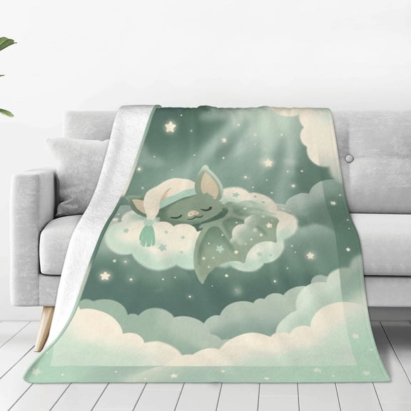 Bat Blanket, Pink Gothic Flannel Plush for Sofa Bed Deco, Halloween Party Gifts, Bat Themed Room Cover 50x40