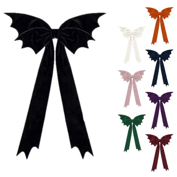 Bat Bow Halloween Decor,Large Halloween Black Bat Bow Decor Gothic Style Giant Black Bows,Halloweens Decor Christmas Tree Bows Decorations for Indoor Room Party Hanging