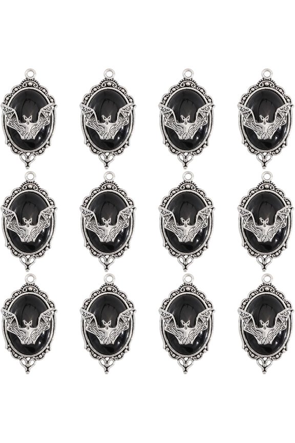 Bat Charms Flying Vampire Bat Charms Spooky Flittermouse Pendants for Jewelry Making Bulk DIY Bracelet Necklace Decorative Clear