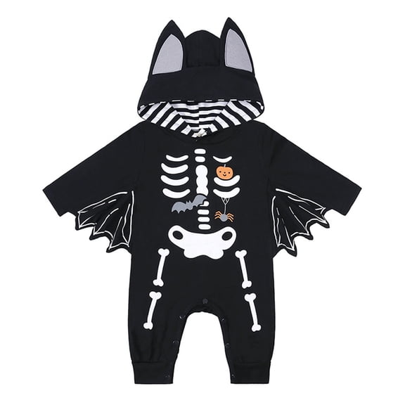 Bat Cosplay Romper Cotton Hooded Outfit Bat Winged Hooded Romper Bat Hooded Playsuit for Halloween Fun
