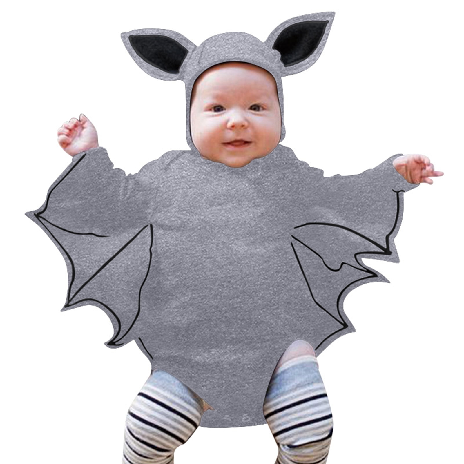 Bat Costume Baby Cartoon Prints Cosplay Romper Kids Hoodie Pants Set