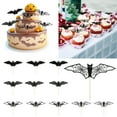Bat Cupcake Topper 12 Pieces Per Pack Decoration Cake Glitter Card