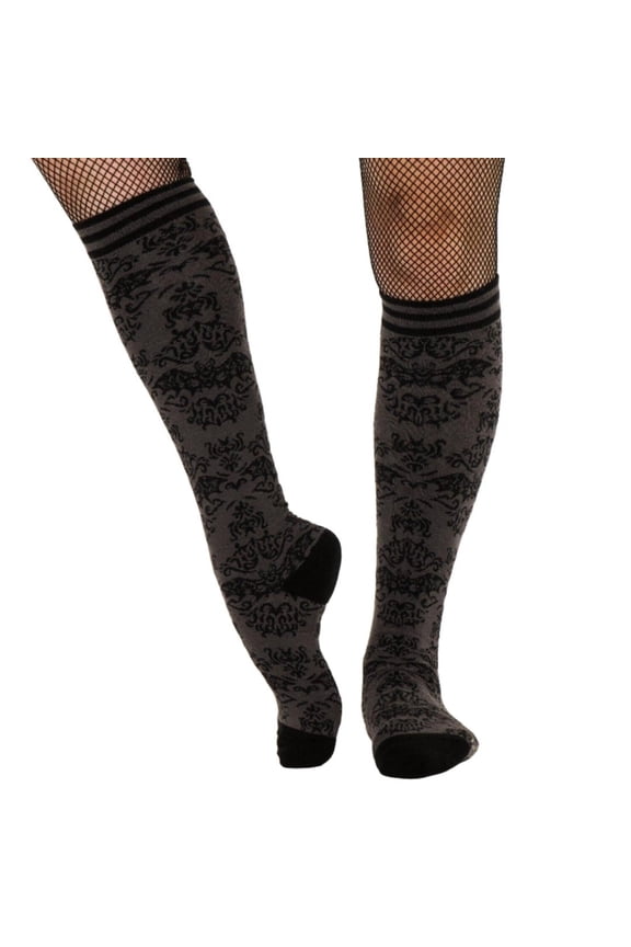 Bat Damask Knee High Socks