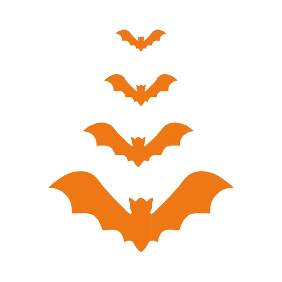 Bat Decorations for Halloween 3D 3.9 Inch to 9.8 Inch Orange Halloween Wall Decor Halloween Window Decals Halloween Party Decor for Home Classroom Indoor Outdoor 8 Pack