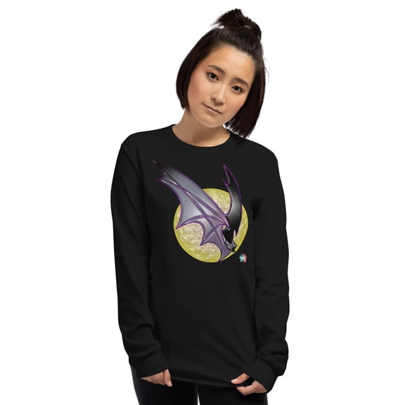 Bat Doodle Bad Moon Unisex graphic Long Sleeve Shirt