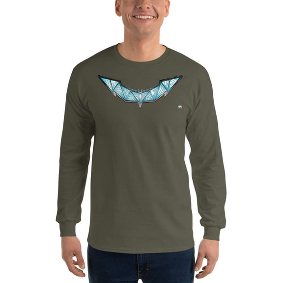 Bat Doodle Metal Series: Cobalt Unisex graphic Long Sleeve Shirt
