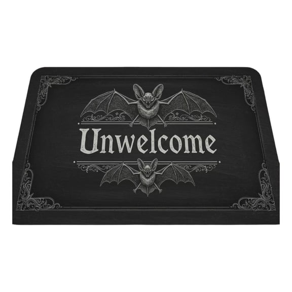 Bat Door Mat for Front Door, Doormat Outside Entrance with Unwelcome Design, Gothic Decor for Porch and Entryway, Indoor Outdoor Use B