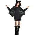 thumbnail image 1 of Amscan Bat Dress Zipster Halloween Costume for Women, Large/Extra Large, Includes Hooded Dress, 1 of 1
