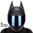 thumbnail image 1 of Bat Ear Motorcycle Helmet, Cool and Stylish Universal Bike Helmet with Flip-Up Breathable Design, Suitable for Road Riding and Street Racing - Impact-Resistant Helmet--M, 1 of 9