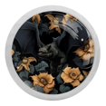 thumbnail image 1 of Bat Fluorescent Drawer Pulls with Screws: Round 4-Pack Glow-in-the-Dark Knobs – Suitable for Cabinets, Wardrobes, Dressers, 1 of 6