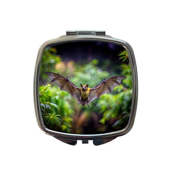 Bat Flying Photo Travel Makeup Handbag Purse Small Pocket Compact Mirror