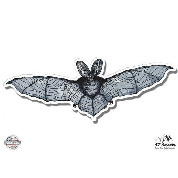 Bat Flying Wings Realistic - 3" Vinyl Sticker - For Car Laptop I-Pad Phone Helmet Hard Hat - Waterproof Decal