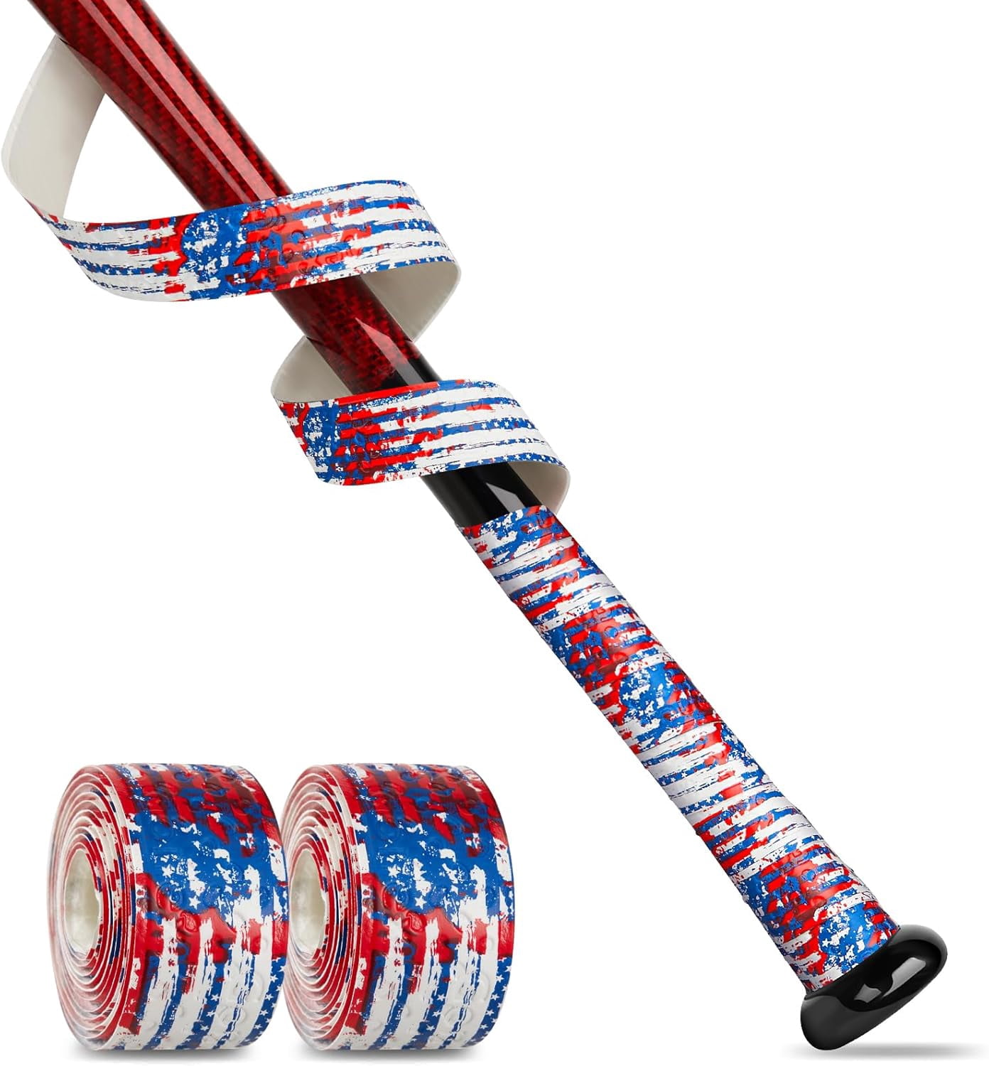 Grip Tape Pour Batte De Baseball/softball - Motif Blue White & Grey Swirl, épaisseur 1.1 Mm, Marque Charley