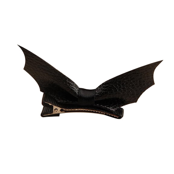 Bat Hair Bow Clips for Girls Halloween Goth Black Bat Hair Clips PU Leather Baby Girl Toddler Halloween Bat Hair Clip Infant Cosplay Costume Hair Accessories