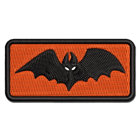 Bat Halloween Applique Multi-Color Embroidered Iron-On Patch - 3 Inch Medium