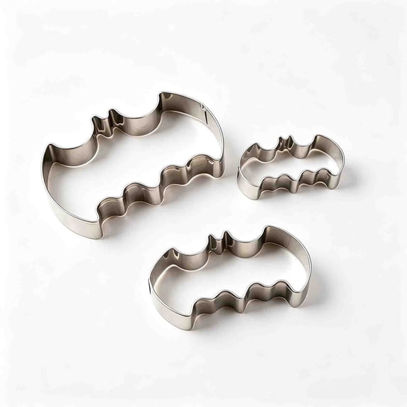 Bat Halloween Cookie Cutter Set – 3-Piece Stainless Steel Mold for Ghost Pumpkin Cookies, Baking Tool for Party Treats