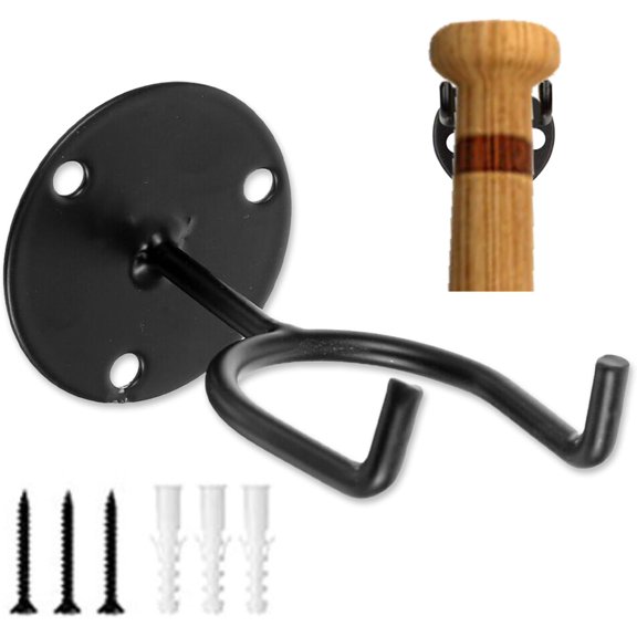 Bat Hangers for Wall Mount Baseball Hanger Display Rack with Hook Lacrosse Stick Holder for Batgear Tube Mini Bat Serving or Memorabilia Sturdy Wall Mounted Display Hangers
