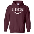 thumbnail image 1 of Bat I Bite Hoodie Sweatshirt Unisex 2X-Large Maroon, 1 of 5