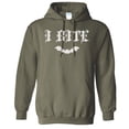thumbnail image 1 of Bat I Bite Hoodie Sweatshirt Unisex 4X-Large Military Green, 1 of 5