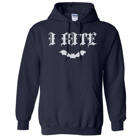 Bat I Bite Hoodie Sweatshirt Unisex 5X-Large Navy