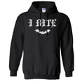 thumbnail image 1 of Bat I Bite Hoodie Sweatshirt Unisex Large Black, 1 of 5