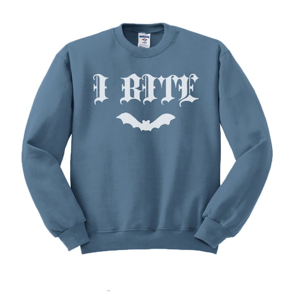 Bat I Bite Sweatshirt Unisex 3X-Large Indigo Blue