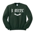 thumbnail image 1 of Bat I Bite Sweatshirt Unisex Large Forest Green, 1 of 5